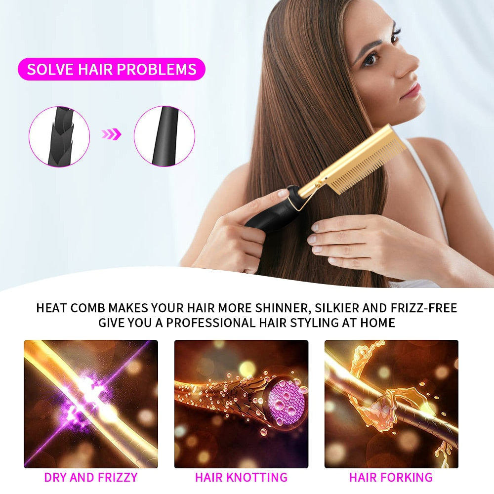 2 in 1 Hair Straightener Comb