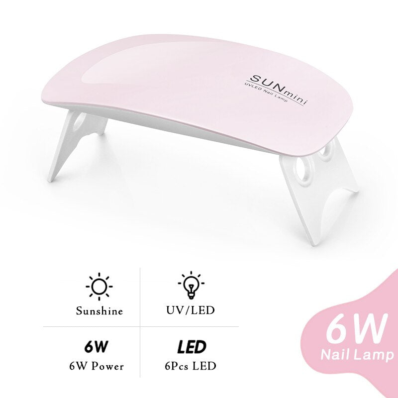 6W White UV LED Lamp Nail Dryer Portable Micro USB Cable Home Use Nail Gel Polish Dryer Machine Mini USB Lamp Nail Tool