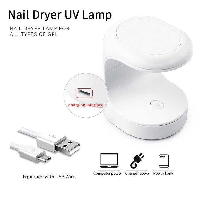 6W White UV LED Lamp Nail Dryer Portable Micro USB Cable Home Use Nail Gel Polish Dryer Machine Mini USB Lamp Nail Tool