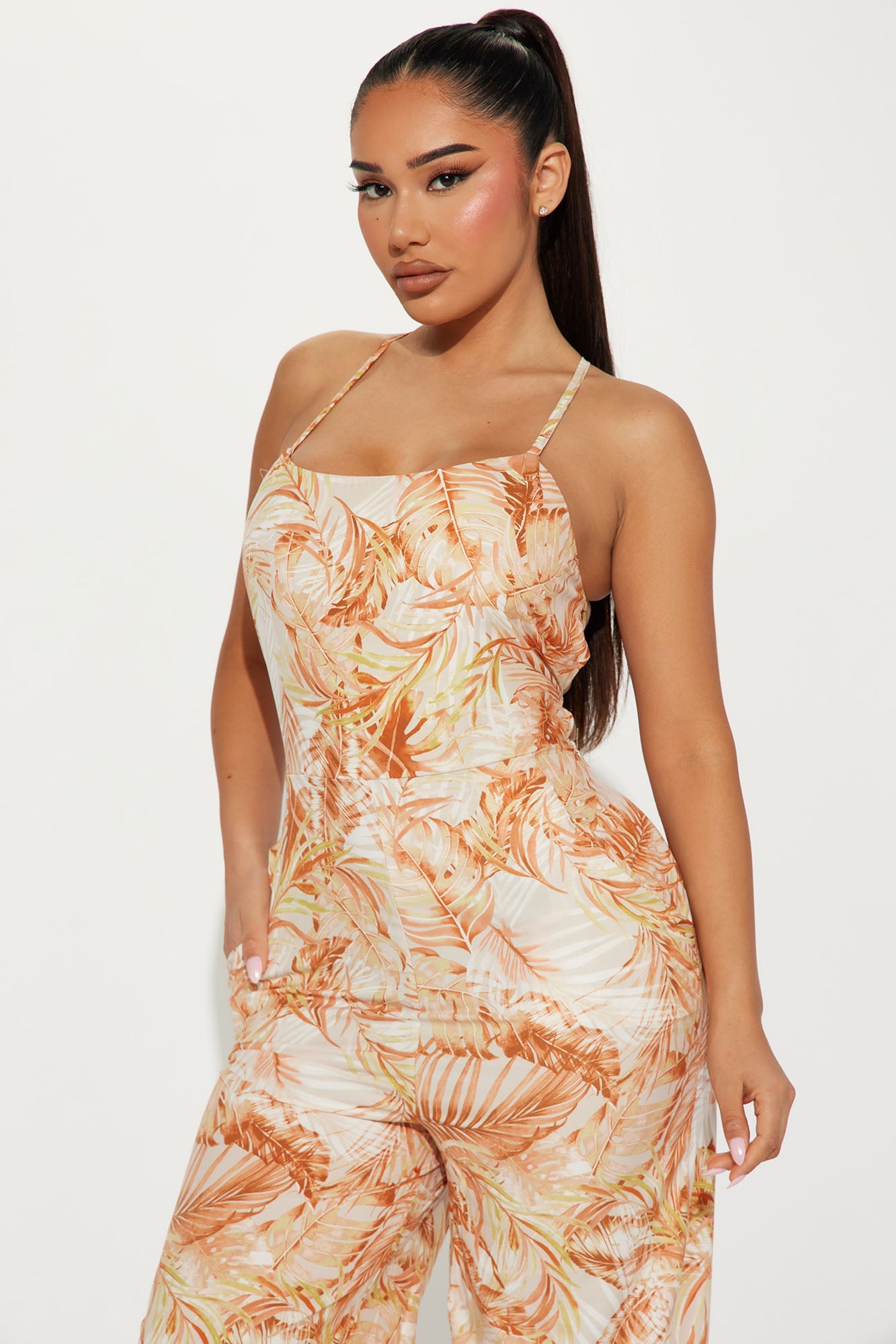 Vacation Baby Printed Jumpsuit - Taupe
