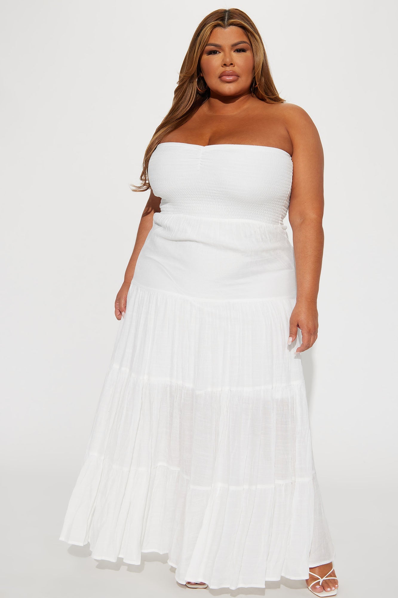 Almafi Coast Maxi Dress - White