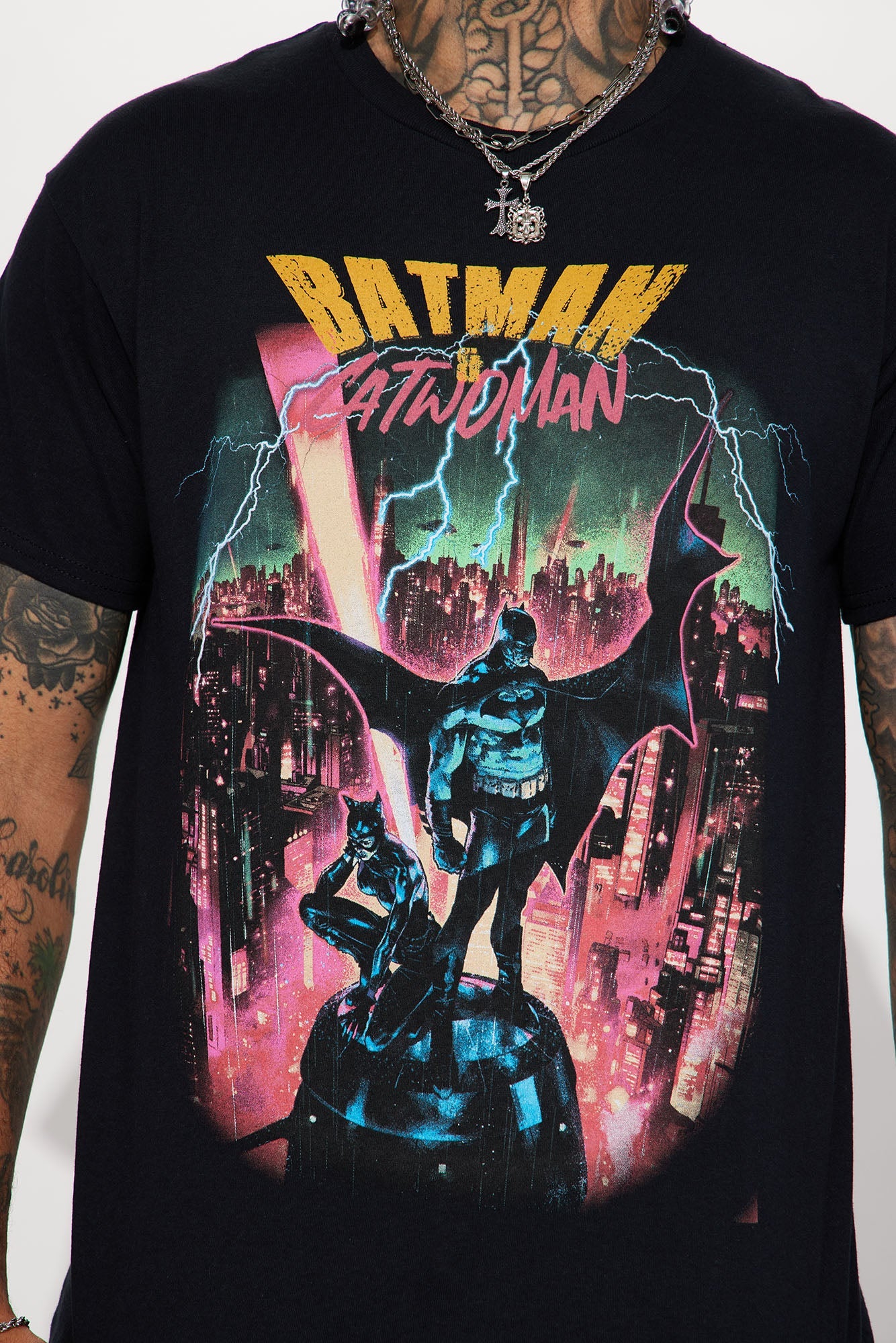 Batman And Catwoman Tag Team Short Sleeve Tee - Black