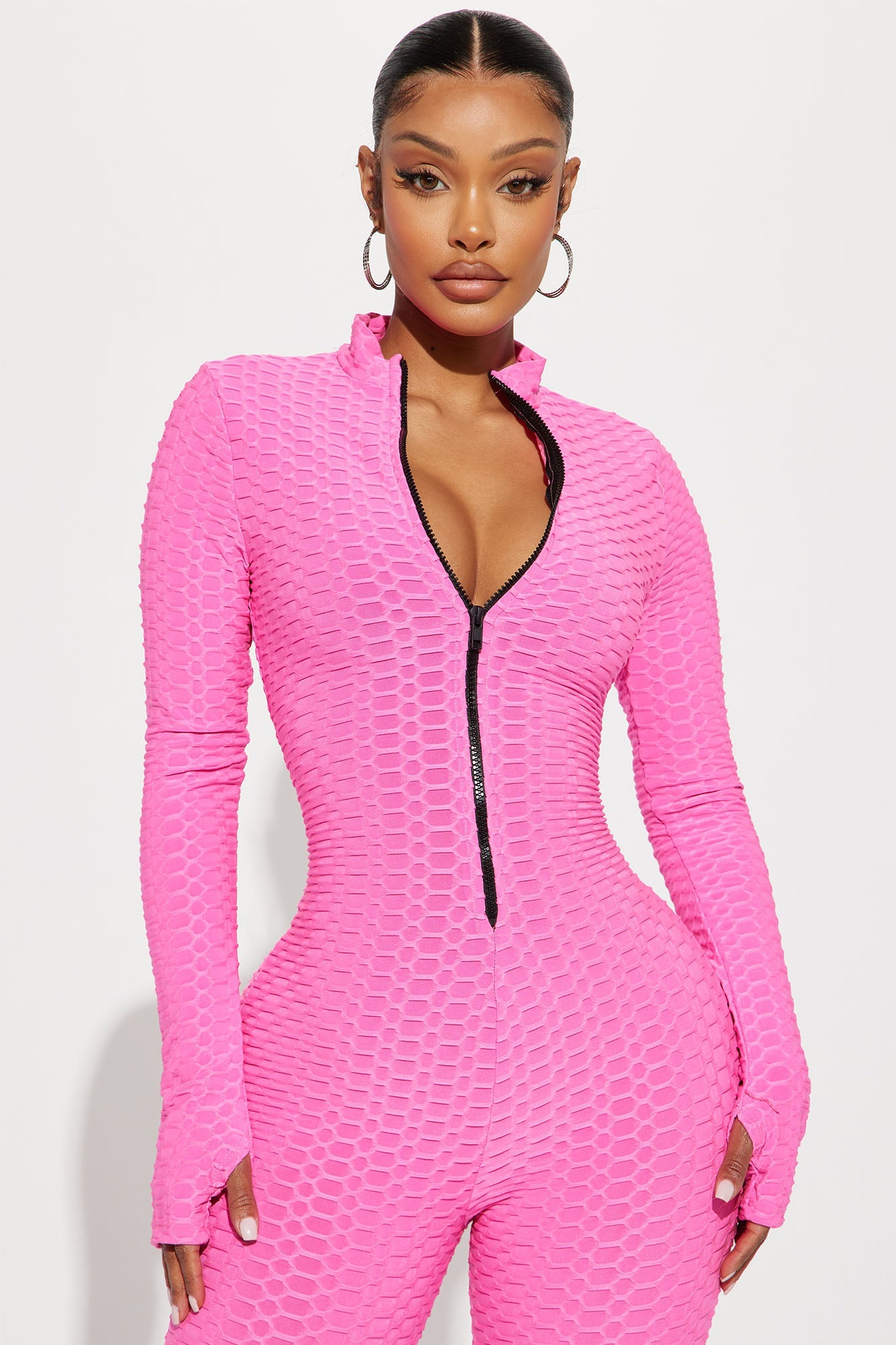 Sierra Honeycomb Jumpsuit - Hot Pink